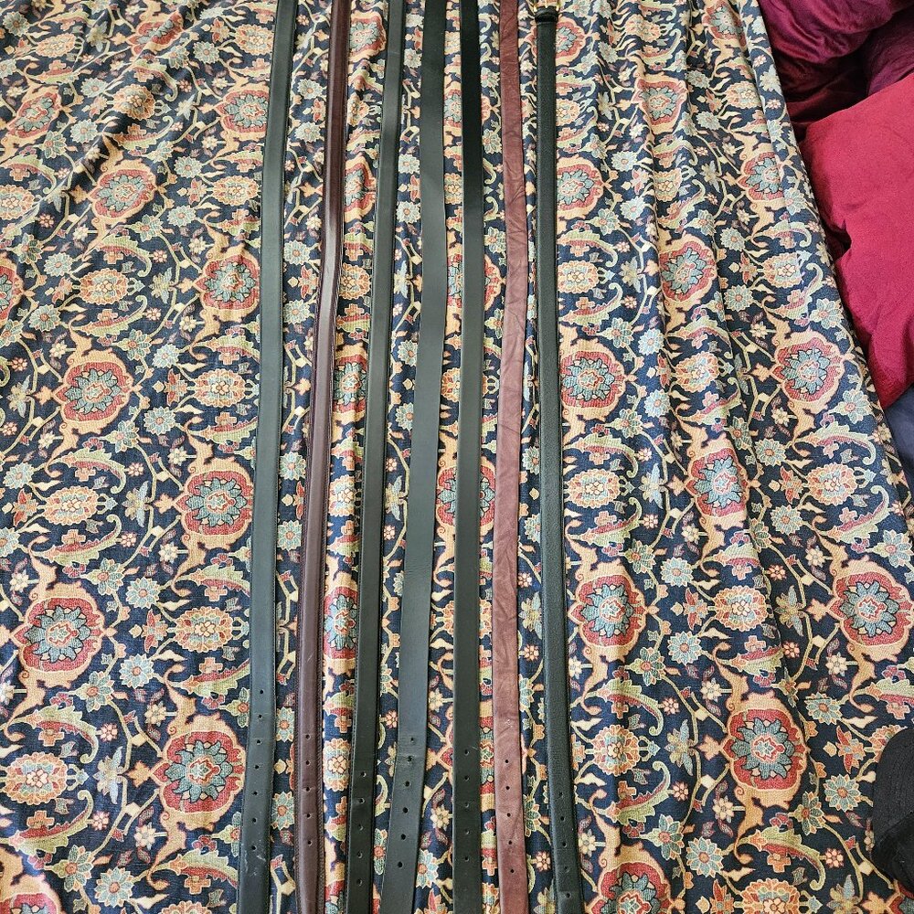 Set of 7 Men's Leather Belts Black/Brown Sizes 46-50